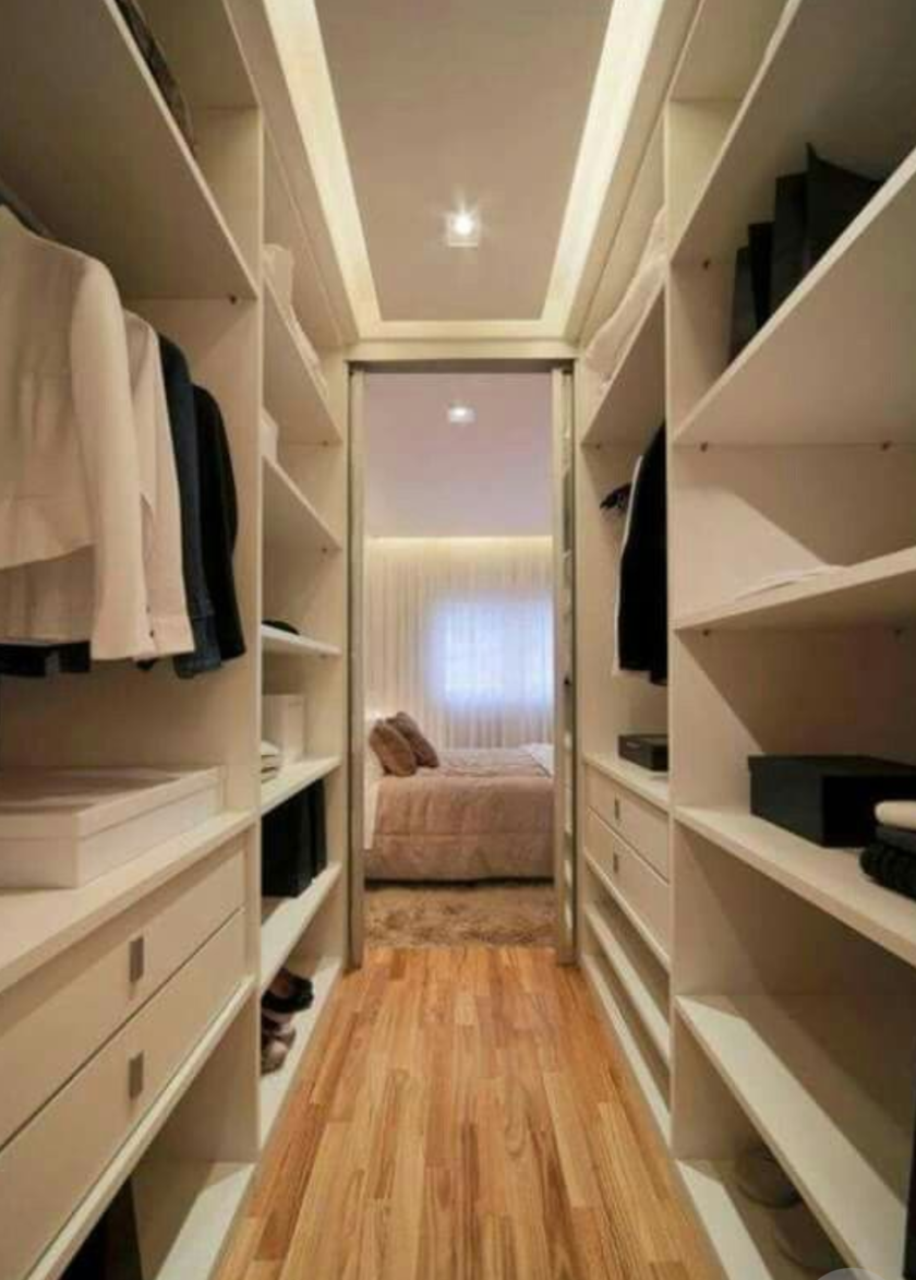 П-образная гардеробная комната в спальню Шымкент