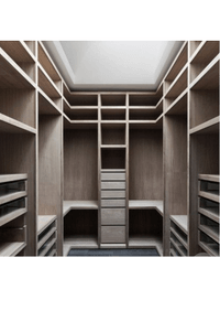 П-образная гардеробная комната в классическом стиле Шымкент