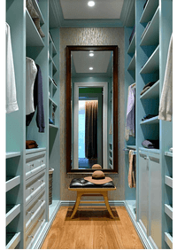 Параллельная гардеробная комната с большим зеркалом Шымкент