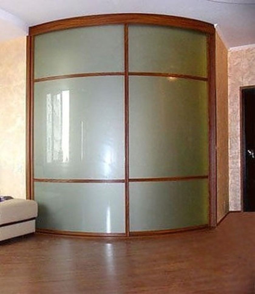 Встроенный шкаф купе радиусный в классическом стиле Шымкент