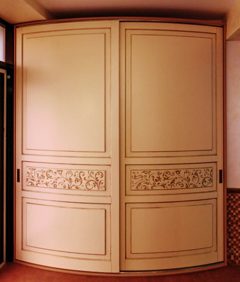 Радиусный шкаф купе с фрезеровкой, эмаль Шымкент